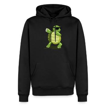 Dabbing turtle with sunglasses - Men’s Premium Organic Hoodie - black - Front - Nico (187cm)