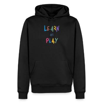 Learn and Play - Men’s Premium Organic Hoodie - black - Front - Nico (187cm)