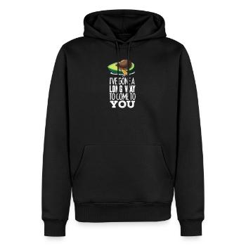 Drôle d'avocat conduisant un fruit de bateau de pêche - Sweat à capuche Premium bio Homme - noir - Devant - Nico (187cm)