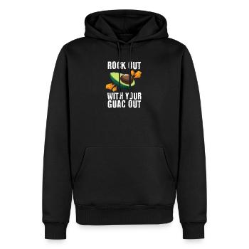 Avocado Fruit Cool Rock Out avec votre Guac Out - Sweat à capuche Premium bio Homme - noir - Devant - Nico (187cm)