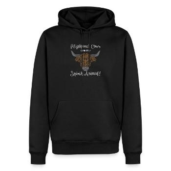 Schottische Hochlandkuh - Männer Premium Bio Hoodie - Schwarz - Vorne - Nico (187cm)