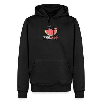 Melon d'eau mignon baleine Waterwhalon Sea Fish Lover - Sweat à capuche Premium bio Homme - noir - Devant - Nico (187cm)