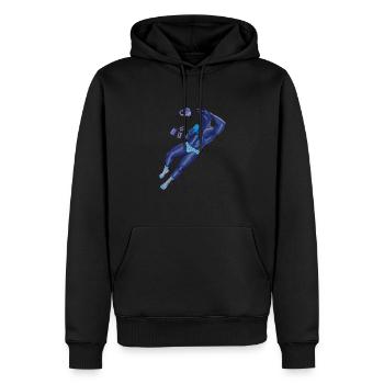 blaue Krähe - Männer Premium Bio Hoodie - Schwarz - Vorne - Nico (187cm)
