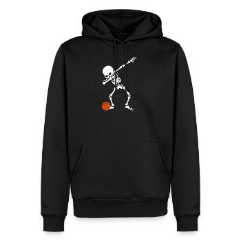 Joueur de basket-ball squelette Dabbender - Sweat à capuche Premium bio Homme - noir - Devant - Nico (187cm)