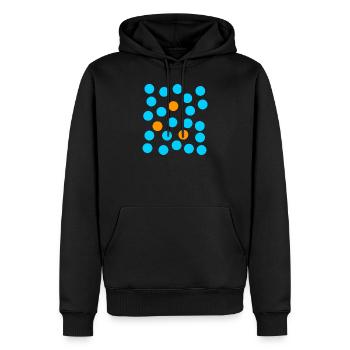 blaue punkte und drei orange punkte - Männer Premium Bio Hoodie - Schwarz - Vorne - Nico (187cm)