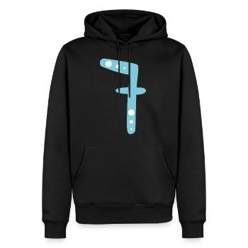 Numéro 7 - Sweat à capuche Premium bio Homme - noir - Devant - Nico (187cm)