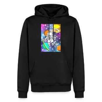 Astronaut - Männer Premium Bio Hoodie - Schwarz - Vorne - Nico (187cm)