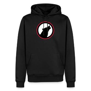 Heulender Wolf - Männer Premium Bio Hoodie - Schwarz - Vorne - Nico (187cm)