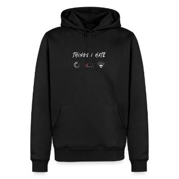 Things I Hate Geschenk für Gamer & Programmierer - Männer Premium Bio Hoodie - Schwarz - Vorne - Nico (187cm)