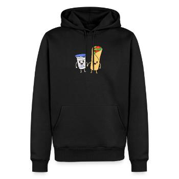 Couple Don Dürüm Doner Ayran Funny Sweet Love - Sweat à capuche Premium bio Homme - noir - Devant - Nico (187cm)