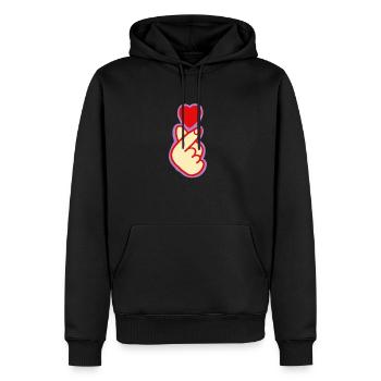liebe dich Geschenke von Liebenden - Männer Premium Bio Hoodie - Schwarz - Vorne - Nico (187cm)