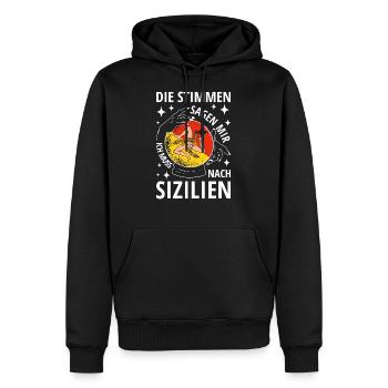 Sizilien Flagge Italien Palermo Trinacria Italia - Männer Premium Bio Hoodie - Schwarz - Vorne - Nico (187cm)