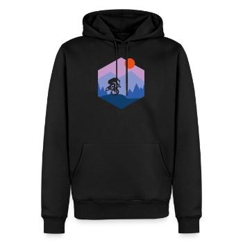 Cyclist Bicycle Gift Sport - Men’s Premium Organic Hoodie - black - Front - Nico (187cm)