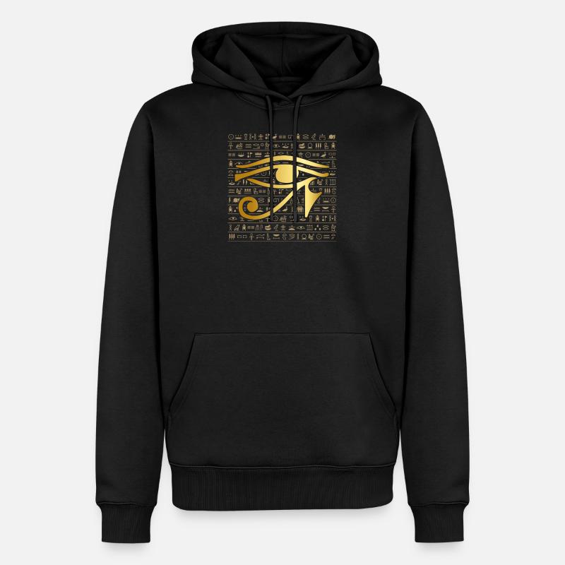 Hiéroglyphes Egypte oeil cadeau - Sweat à capuche Premium bio Homme - noir