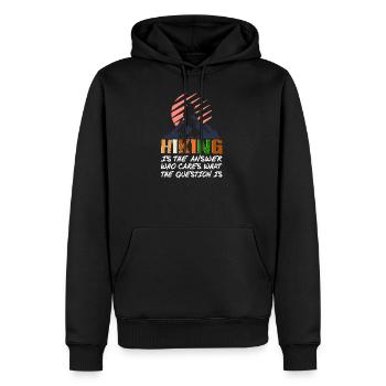 Hiking Design Hiking is the Answer - Sweat à capuche Premium bio Homme - noir - Devant - Nico (187cm)