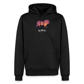 Safari - Männer Premium Bio Hoodie - Schwarz - Vorne - Nico (187cm)