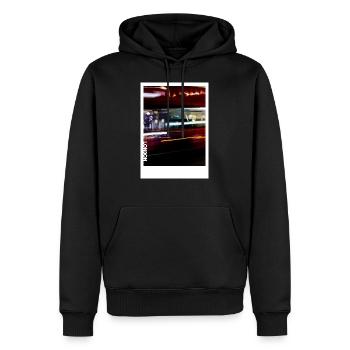 London Design - Männer Premium Bio Hoodie - Schwarz - Vorne - Nico (187cm)