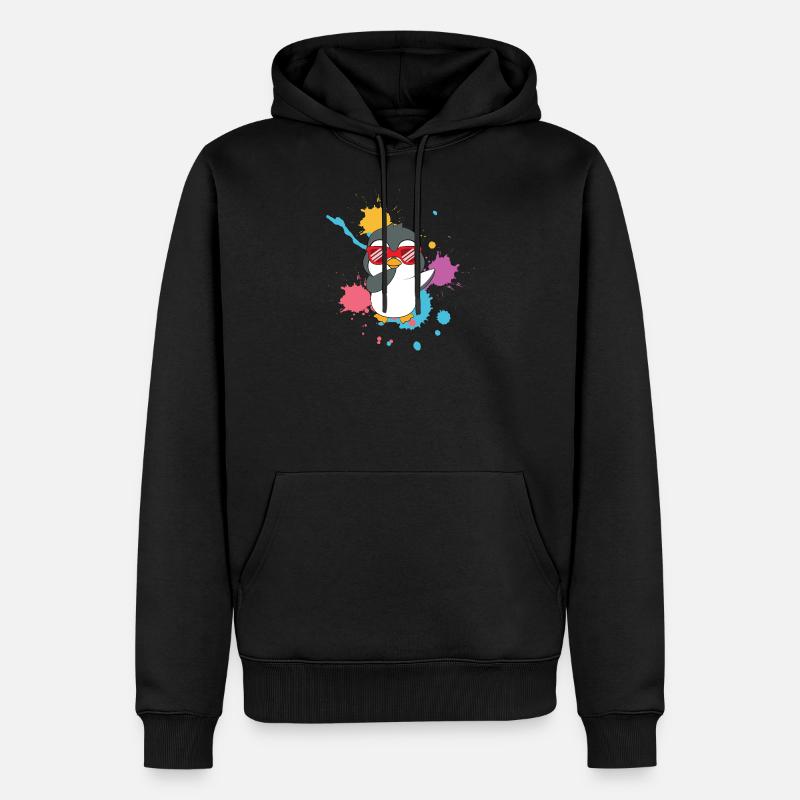 Dabbing Pinguin süß - Männer Premium Bio Hoodie - Schwarz