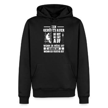 Ein Gerüstbauer hört nicht auf Geschenk Gerüster - Männer Premium Bio Hoodie - Schwarz - Vorne - Nico (187cm)