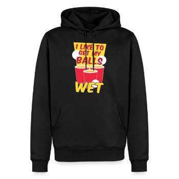 Lustiges Bierpong König Beerpong Geschenk - Männer Premium Bio Hoodie - Schwarz - Vorne - Nico (187cm)