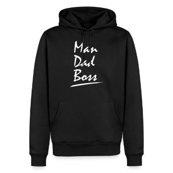 Mann Papa Boss- Sprüche - Männer Premium Bio Hoodie - Schwarz - Vorne - Nico (187cm)