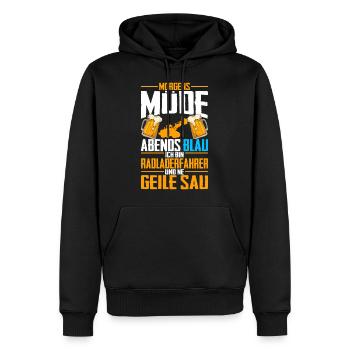 Radladerfahrer Spruch Geschenk Radlader Bagger Bau - Männer Premium Bio Hoodie - Schwarz - Vorne - Nico (187cm)