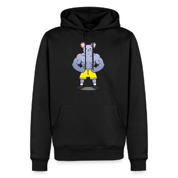 Muscular mouse - Men’s Premium Organic Hoodie - black - Front - Nico (187cm)