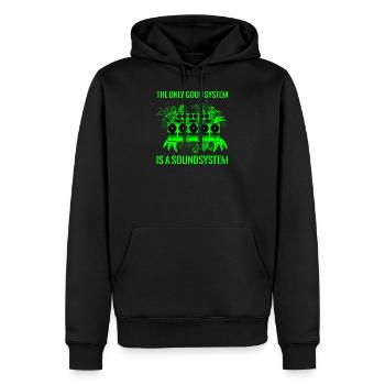 Système de son - Sweat à capuche Premium bio Homme - noir - Devant - Nico (187cm)