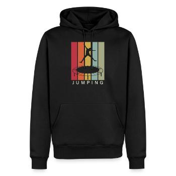 Jumping Springen Trampolin Sport - Männer Premium Bio Hoodie - Schwarz - Vorne - Nico (187cm)
