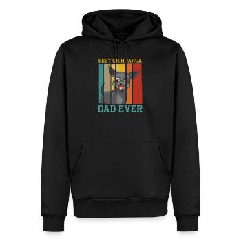 MEILLEUR PAPA CHIHUAHUA JAMAIS RÉTRO - Sweat à capuche Premium bio Homme - noir - Devant - Nico (187cm)