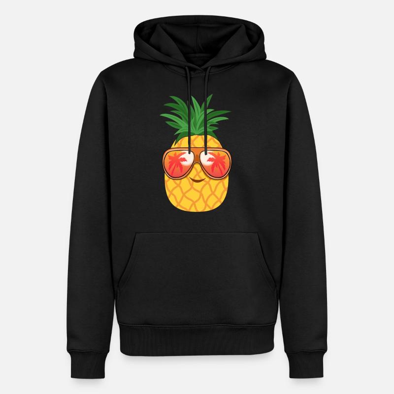 Ananas Lunettes de soleil été - Sweat à capuche Premium bio Homme - noir