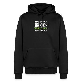 Funny I Hate Golf Oh Nice Shot I Love Golf Humor - Männer Premium Bio Hoodie - Schwarz - Vorne - Nico (187cm)