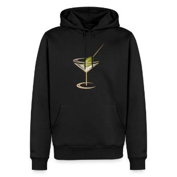 Cooles Martiniglas mit Olive - Männer Premium Bio Hoodie - Schwarz - Vorne - Nico (187cm)