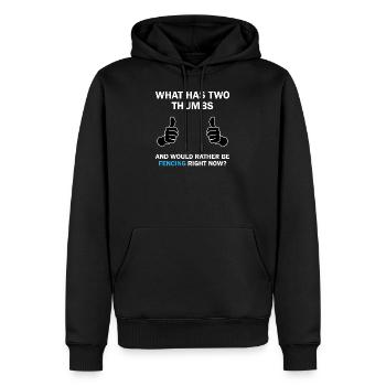 Je préférerais FENCING maintenant - Sweat à capuche Premium bio Homme - noir - Devant - Nico (187cm)