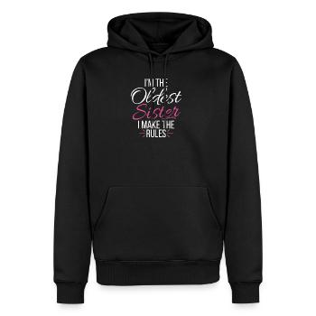 Oldest Sister I Make The Rules Funny Matching - Männer Premium Bio Hoodie - Schwarz - Vorne - Nico (187cm)