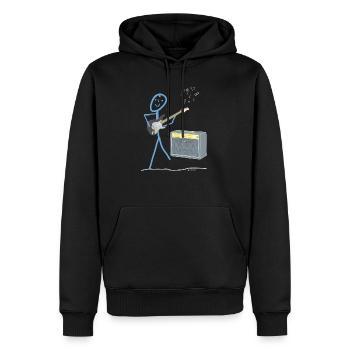 Power Guitar Stick Figure Music Amplificateur Son - Sweat à capuche Premium bio Homme - noir - Devant - Nico (187cm)