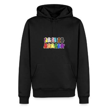 Pride Progress Flag Penguins Equality - Men’s Premium Organic Hoodie - black - Front - Nico (187cm)