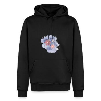 🌸 Floral Camera - Watercolor Aesthetic Photograph - Men’s Premium Organic Hoodie - black - Front - Nico (187cm)
