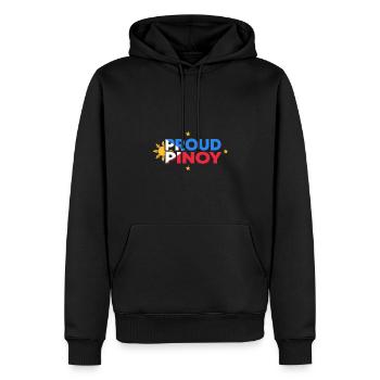 Flaggenfarben-Design für stolze Pinoys - Männer Premium Bio Hoodie - Schwarz - Vorne - Nico (187cm)