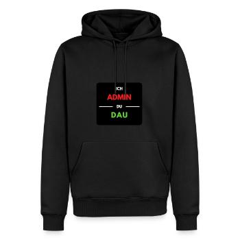 Ich Admin, du DAU 1 - Männer Premium Bio Hoodie - Schwarz - Vorne - Nico (187cm)