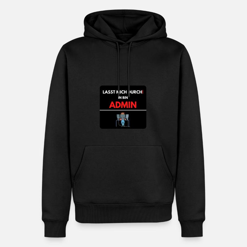 Las mich durch, ich bin Admin - Männer Premium Bio Hoodie - Schwarz