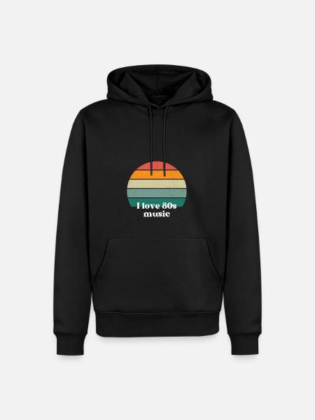 J’adore la musique des années 80 - Sweat à capuche Premium bio Homme - noir