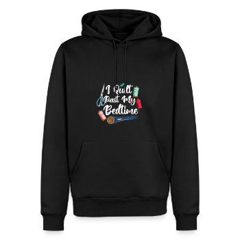I Quilt Past My Bedtime - Männer Premium Bio Hoodie - Schwarz - Vorne - Nico (187cm)