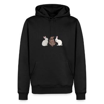 Conception de lapin mignon pour les propriétaires de lapins - Sweat à capuche Premium bio Homme - noir - Devant - Nico (187cm)