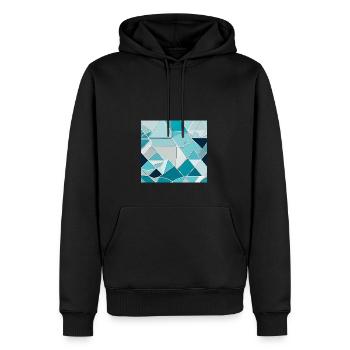 Geometrische Eiskristalle - Männer Premium Bio Hoodie - Schwarz - Vorne - Nico (187cm)