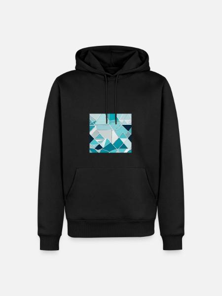 Geometrische Eiskristalle - Männer Premium Bio Hoodie - Schwarz