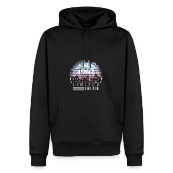 Jahrgang 1962 | Zeitalter der Perfektion| Jahrestag - Männer Premium Bio Hoodie - Schwarz - Vorne - Nico (187cm)