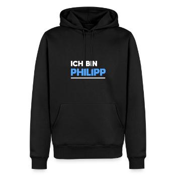 Philipp Name Spruch für stolze Philipps - Männer Premium Bio Hoodie - Schwarz - Vorne - Nico (187cm)