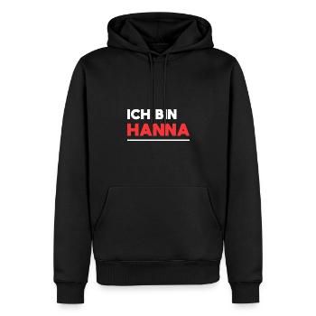 Hanna Name Spruch für stolze Hannas - Männer Premium Bio Hoodie - Schwarz - Vorne - Nico (187cm)