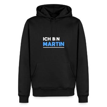 Martin Name Spruch für stolze Martins - Männer Premium Bio Hoodie - Schwarz - Vorne - Nico (187cm)